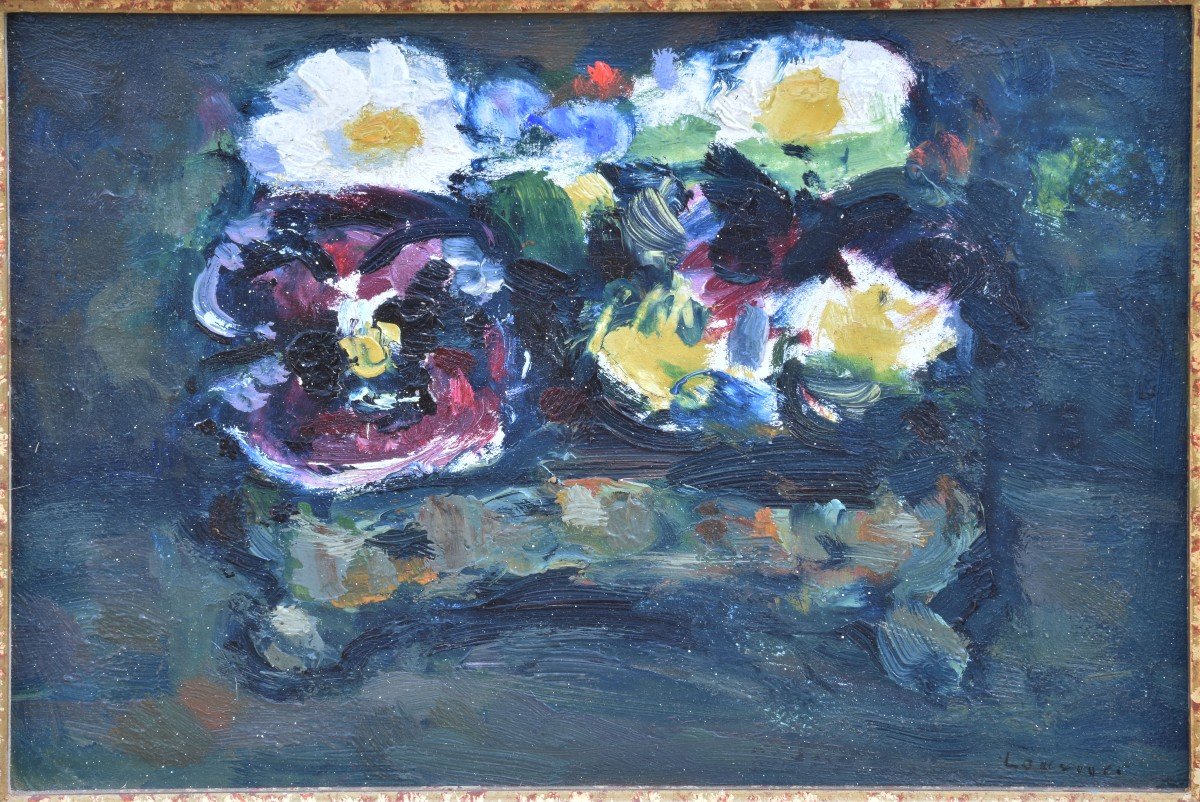 Maurice Louvrier "the Bouquet" Oil On Canvas Board 19x27-photo-4